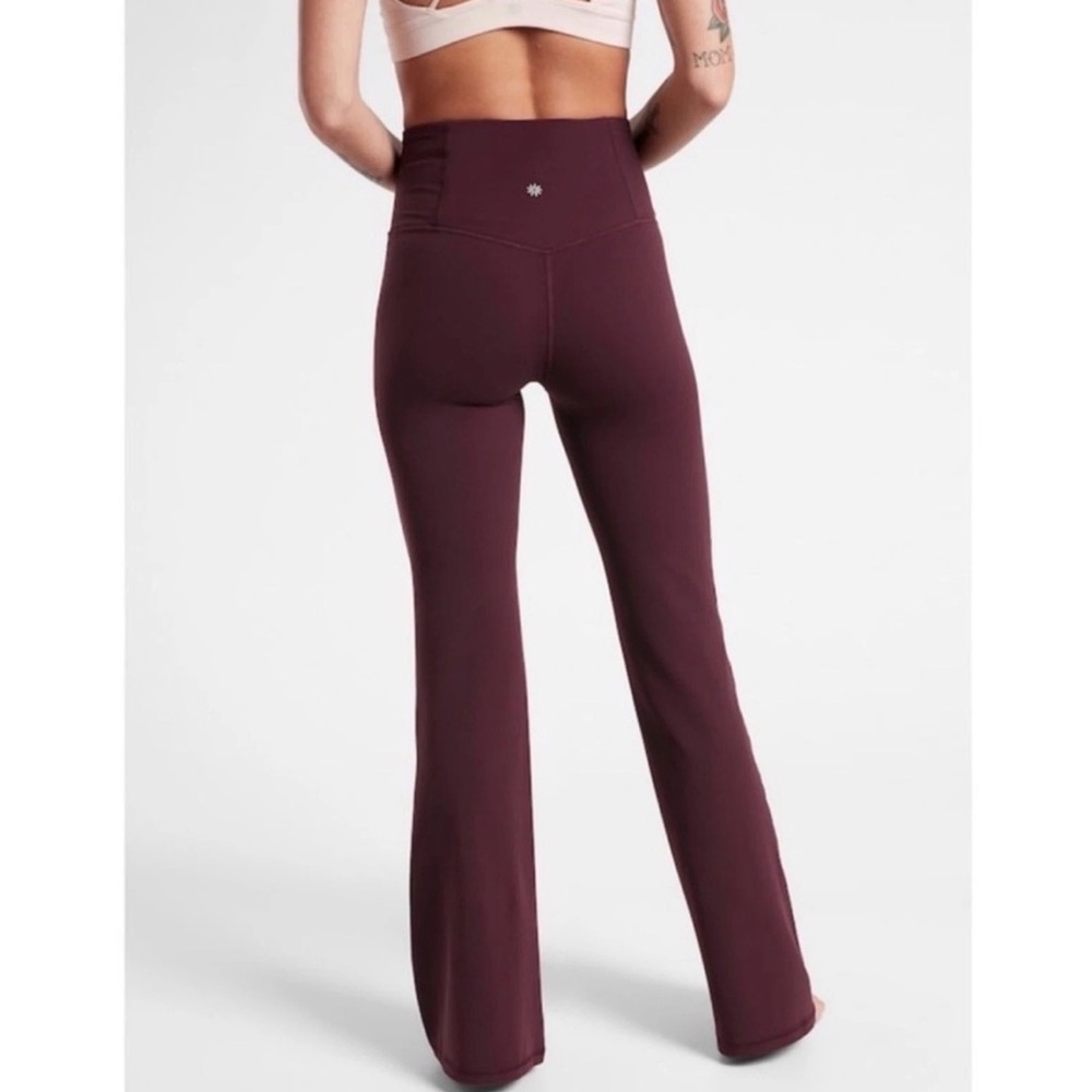 Athleta Burgundy Flare Leggings - Picture 2 of 4